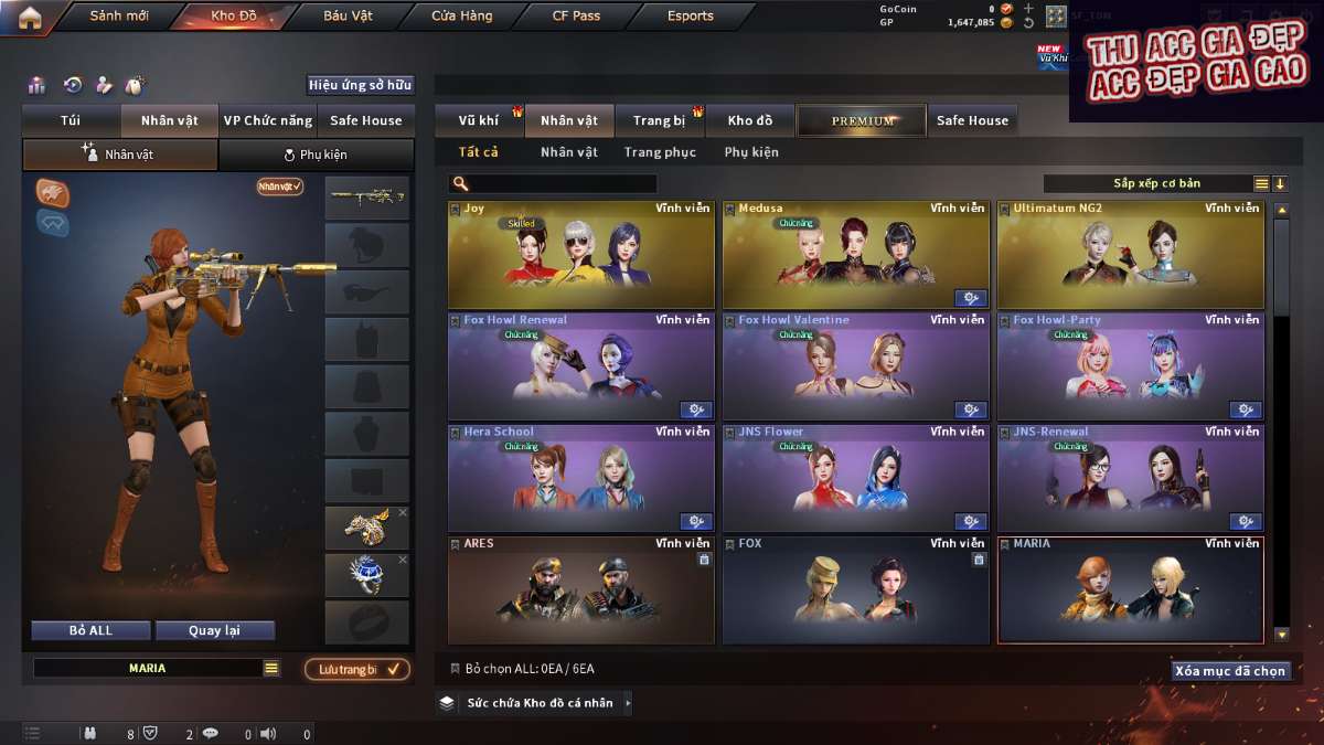 shop acc cf uy tin gia re